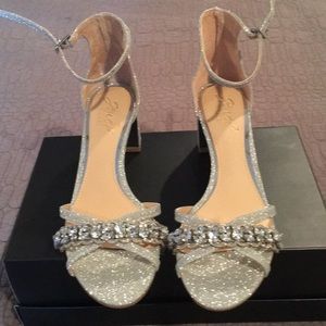 Badgley Mishka silver dress sandal